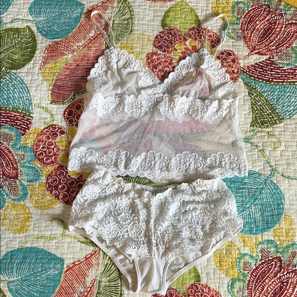 Rampage White Lace Intimate Set